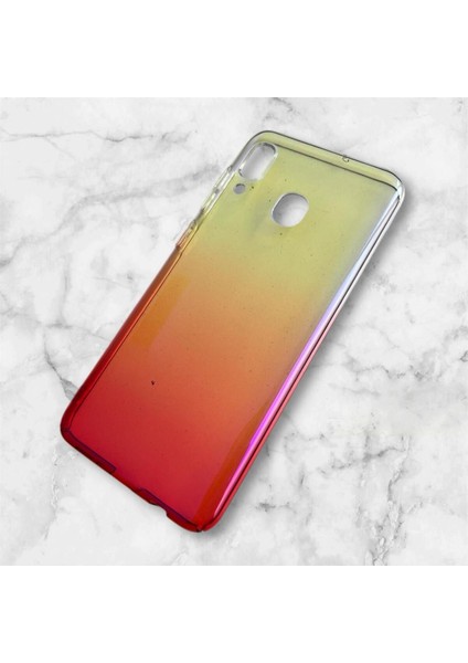 Galaxy A30 Kılıf Parlak Sert Renkli Transparan Kapak