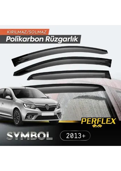 Polikarbon Kırılmaz Rüzgarlık V2 Düz Renault Symbol 2013+