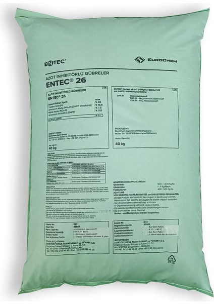 Entec 26 Azotlu Gübre 40 kg fiyatları
