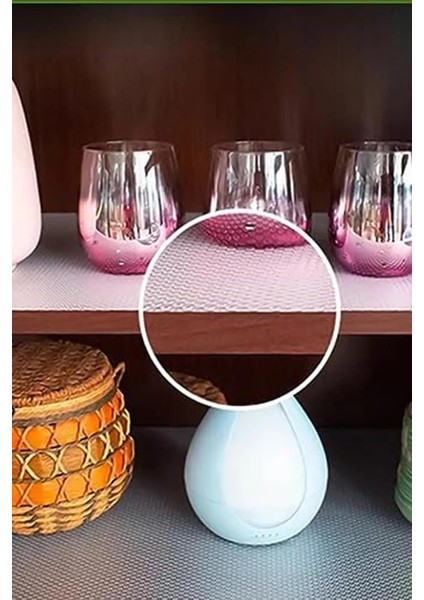 Kaymaz Dolap İçi Çekmece Raf Örtüsü Kaydırmaz Mutfak Buzdolabı Kaydırmaz Turkuaz 45X300