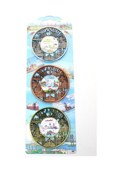 Istanbul Temalı Metal Magnet 3'lü Set Model 2