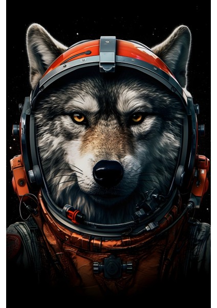 Mdf Uv Baskı Üzeri Astronot Kurt Tablo