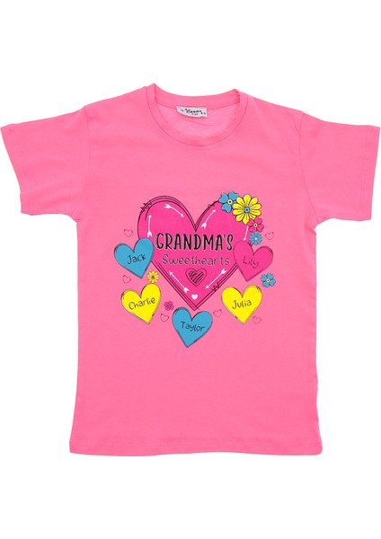 Kız Çocuk T-Shirt Kalp Baskılı