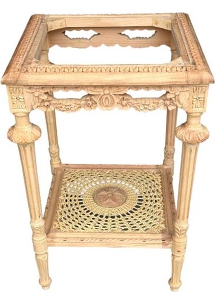 Ahşap Yan Sehpa Keops Oymalı