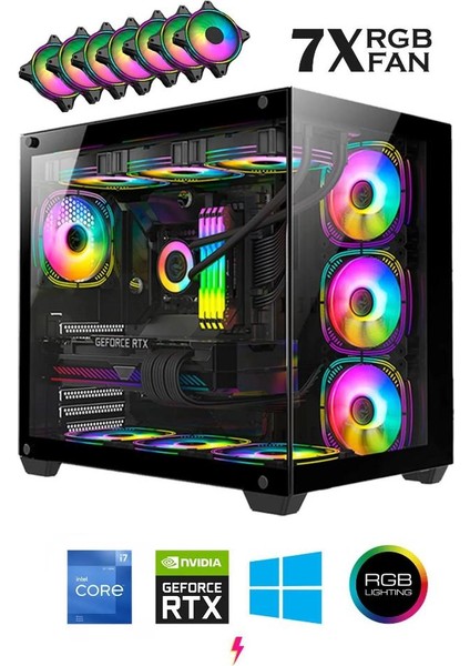 RMT2602 I7 12700F 32GB Ram 1tb M.2 Nvme SSD 8gb RTX4060 Sıvı Soğutmalı Oyuncu Bilgisayarı