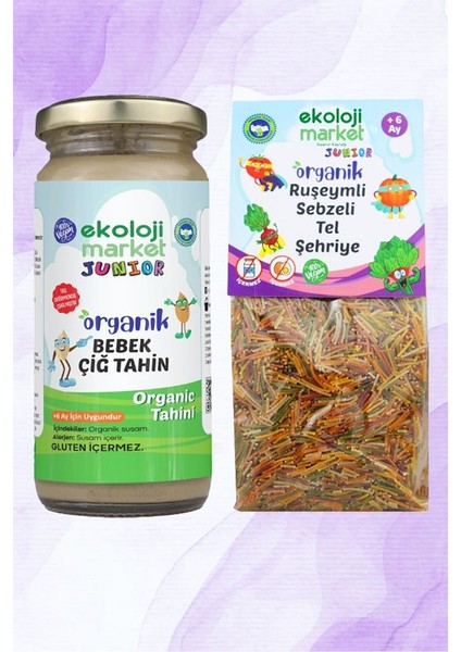 Organik Çiğ Tahin 230 gr + Organik Sebzeli Tel Şehriye 250 gr