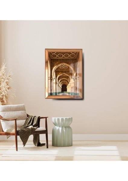 Ayna Çerçeveli Cama Baskılı Dini Camii Cam Tablo