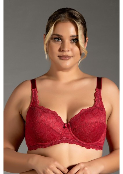 Kadın Desteksiz Balenli Bordo Sütyen C2T4N0O843