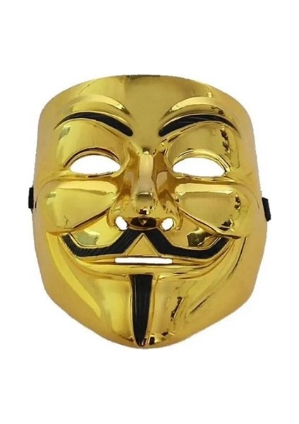 Vıp Gold Vandeta Maskesi Gold Cadılar Bayramı Maskesi Korku Maskesi Parti Maskesi Yılbaşı Maskesi
