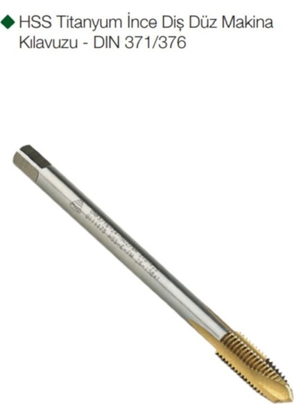 Hss Titayum İnce Diş Düz Makina Kılavuzu - Dın 371/376 1/2X20