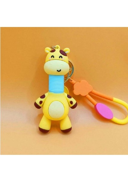 1 Adet Uzayan Açık Mavi Zürafa Anahtarlık Teleskopik Açık Mavi Körüklü Anahtarlık Yılbaşı Hediyeleri