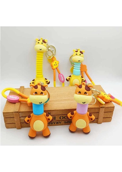 1 Adet Uzayan Açık Mavi Zürafa Anahtarlık Teleskopik Açık Mavi Körüklü Anahtarlık Yılbaşı Hediyeleri fiyatları