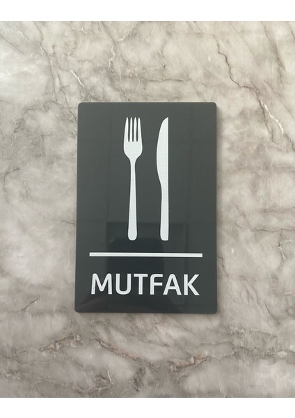 Basic Antrasit Seri Mutfak Uyarı Levhası