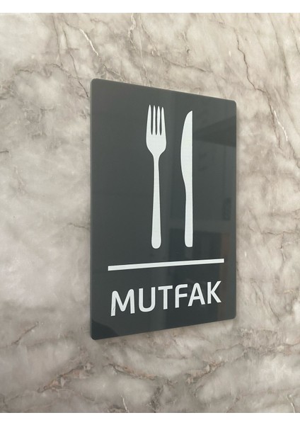 Basic Antrasit Seri Mutfak Uyarı Levhası