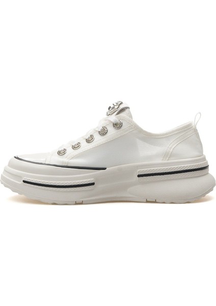 25Y389 Kadın Dili Taşlı Sim Bağ Kalın Taban Sneaker