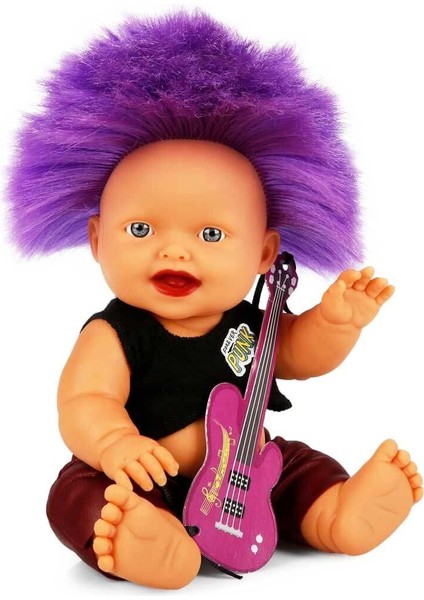 Renkli Saçlı Punk Nil Bebek 23 cm - 1 Adet