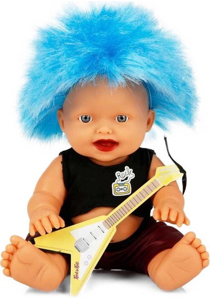 Renkli Saçlı Punk Nil Bebek 23 cm - 1 Adet