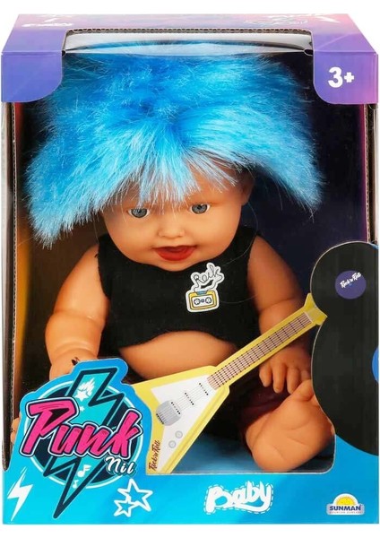 Renkli Saçlı Punk Nil Bebek 23 cm - 1 Adet
