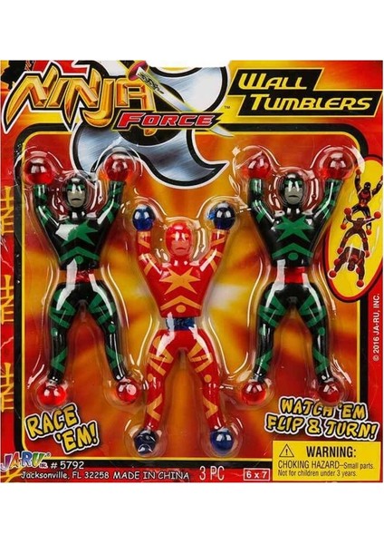 6 Pcs Ninja Force Wall Tumblers Ninja Oyuncakları 6 Adet Cama Duvara Yapışan Taklacı Savaşcı Ninja