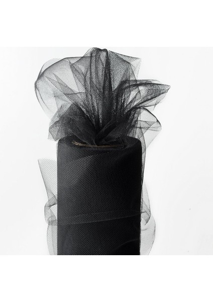 27 METRE x 70 cm Siyah Süsleme Tülü Siyah Tül Siyah Araba Düğün Siyah Dekor Tül Black Decoratıon Tulle