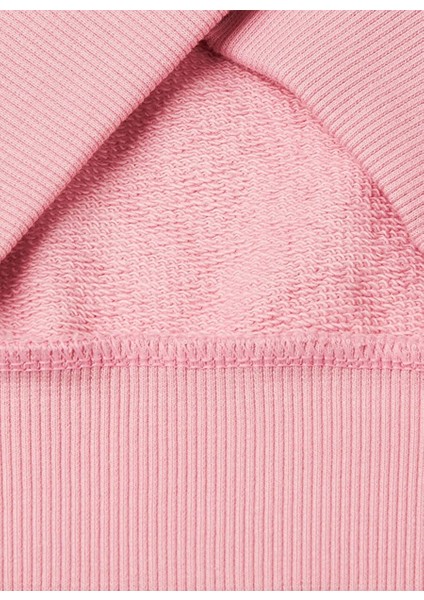 Kız Çocuk Pembe Mix Simli Benetton Logo Işlemeli Fermuarlı Sweatshirt fiyatları