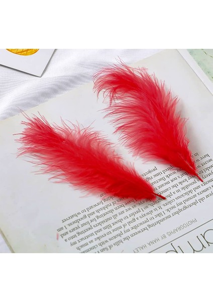 400 Pcs Decor Red Bırd Feather 400 Adet Kırmızı Kuş Tüyü Kırmızı Şeffaf Balon Tüyü Süsleme Tüyü fiyatları