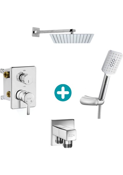 Eca Mina Ankastre Gömme Banyo Bataryası Duş Seti Tüm Parçalar Dahil 30X30