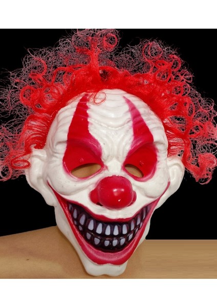 Vıp Bad Clown Halloween Horror Mask Vıp Cadılar Bayramı Korku Maskesi Saçlı Kötü Palyaço Maskesi