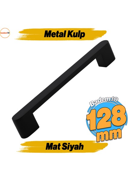Uhud Kulp 128 mm Siyah Metal Mutfak Mobilya Çekmece Mutfak Dolap Dolabı Kulpları Kapak Kulbu 12.8 cm