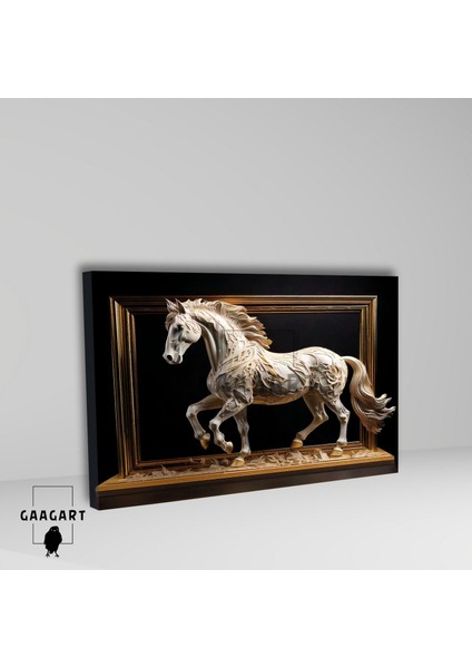 Tekli Yatay Kanvas Duvar Tablosu Şık At Görseli fiyatları