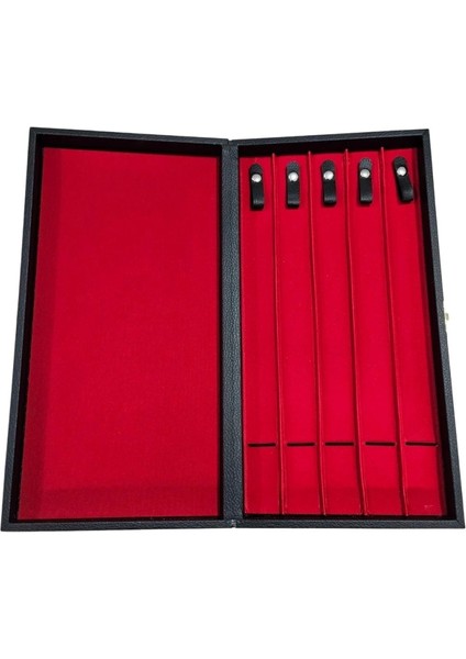 5'li Tesbih Kutusu (Ahşap Kasa) Siyah Deri 18X35 cm modelleri