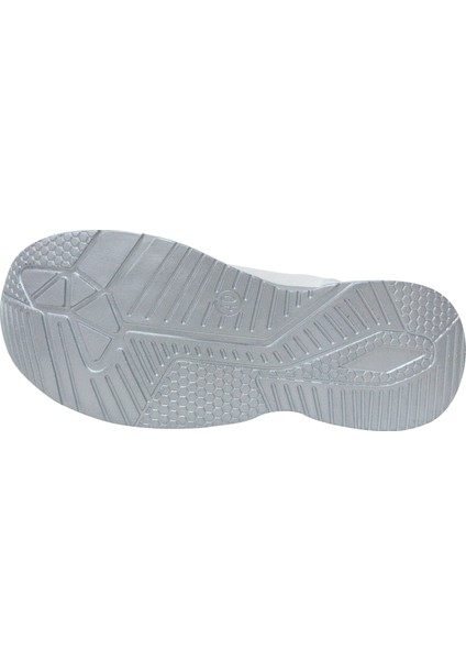 Beyaz Gümüş Yüksek Topuklu Bağcıklı Sneakers Spor Ayakkabı