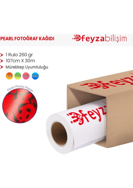 ® Microporous (Pearl) Rc Fotoğraf Kağıdı Waterprof 260GR 107CM X30MT (1 Rulo)