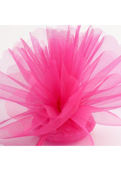 27 METRE x 70 cm Koyu Pembe Süsleme Tülü Koyu Pembe Tül Araba Düğün Dekor Tül Pink Decoratıon Tulle
