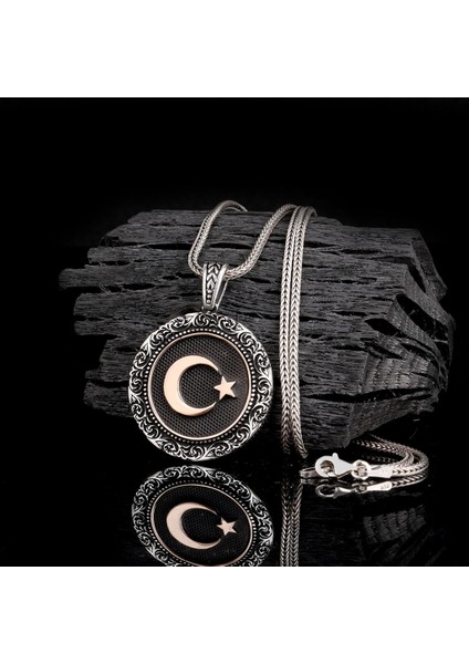 925 Ayar Gümüş Ayyıldız Model Kolye