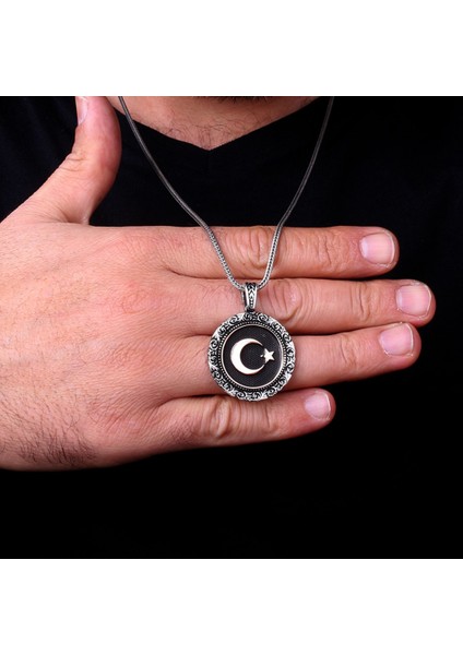 925 Ayar Gümüş Ayyıldız Model Kolye