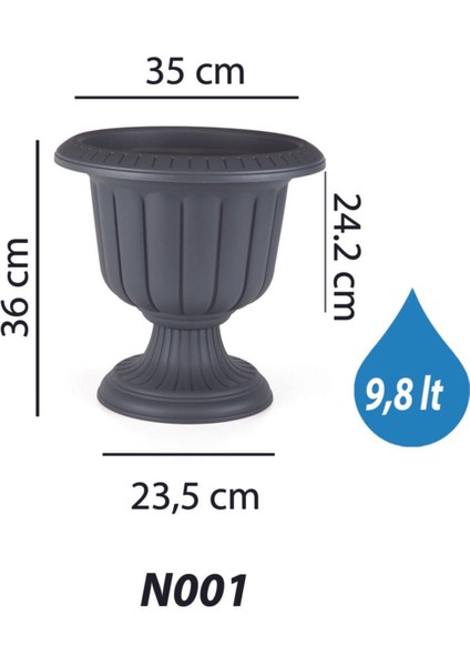 Nergis Saksı 9,8 Lt Siyah fiyatları