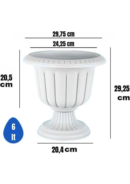 Serinova Nergis Saksı 6 Litre Beyaz Ayaklı Plastik Çiçek Saksısı modelleri
