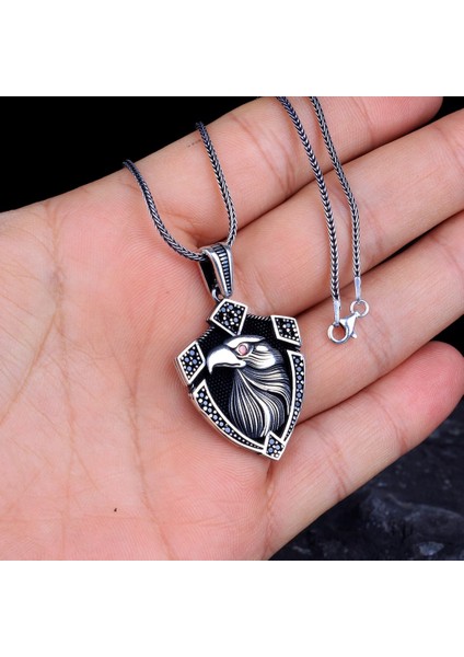 Kartal Motifli Model 925 Ayar Gümüş Kolye fırsatları