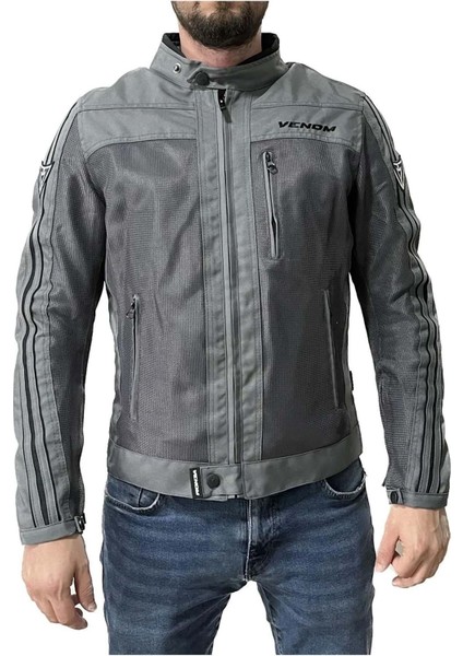 Ceket Compass Racıng Motosiklet Montu Gri - S