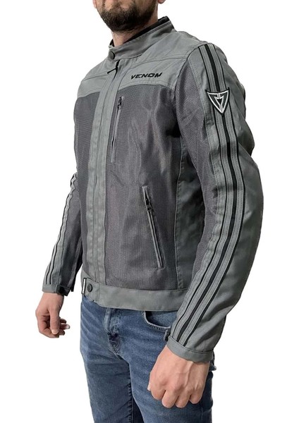 Ceket Compass Racıng Motosiklet Montu Gri - 3xl