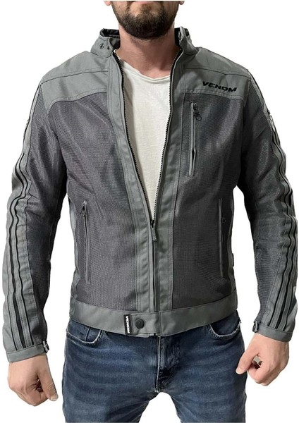 Ceket Compass Racıng Motosiklet Montu Gri - 3xl