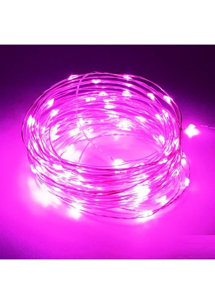 4 Metre Pembe Pilli LED Işık Canlı Pembe Işık IP65 Su Geçirmez Sevgililer Gününe Özel Pembe LED Işık