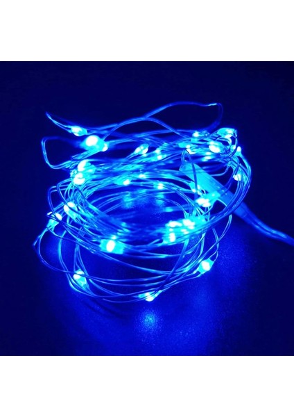 7 Metre Ultra Parlak Canlı Mavi Işık Su Geçirmez Mavi Pilli LED Işık Micro Dökme LED Sabit Yanar