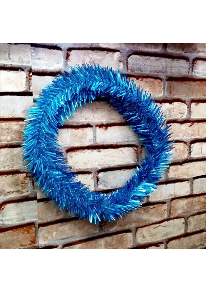 Vıp 5 Metre Parlak Metalik Mavi Çam Dalı Mavi Yılbaşı Garlandı Mavi Garland Mavi Noel Ağacı Dalı