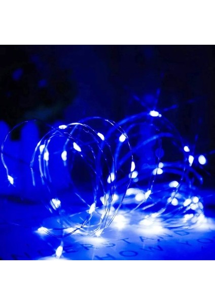 2 Metre Mavi Pilli LED Işık Ultra Parlak Canlı Mavi Işık Sabit Yanar Micro Dökme LED Su Geçirmez