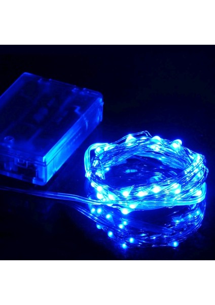 2 Metre Mavi Pilli LED Işık Ultra Parlak Canlı Mavi Işık Sabit Yanar Micro Dökme LED Su Geçirmez