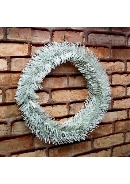 Vıp 5 Metre Beyaz Çam Dalı Beyaz Yılbaşı Garlandı Beyaz Garland Beyaz Noel Ağacı Dalı Dekor Süsleme