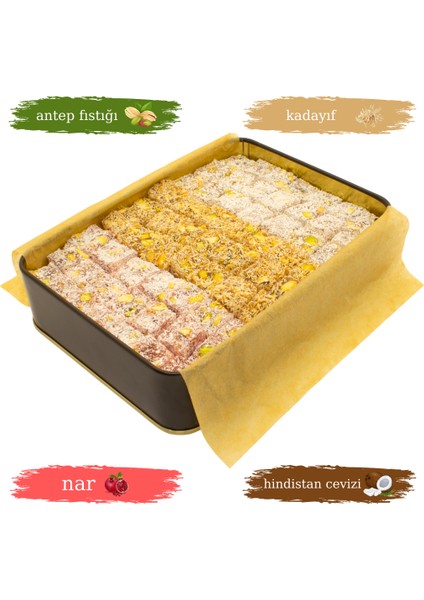 Karışık Çifte Kavrulmuş Antep Fıstıklı Lokum 500 gr fiyatları