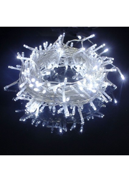 Yılbaşı Dekor Işıkları 10 Metre 100 LED Beyaz LED Işık Beyaz Ip LED Işık Modlu 220 Volt Fişli Model
